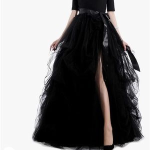 Woman’s long tutu A line floor length black